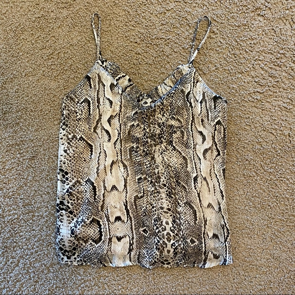 Adrienne Snake Print Spaghetti Strap Tank Top Size Small